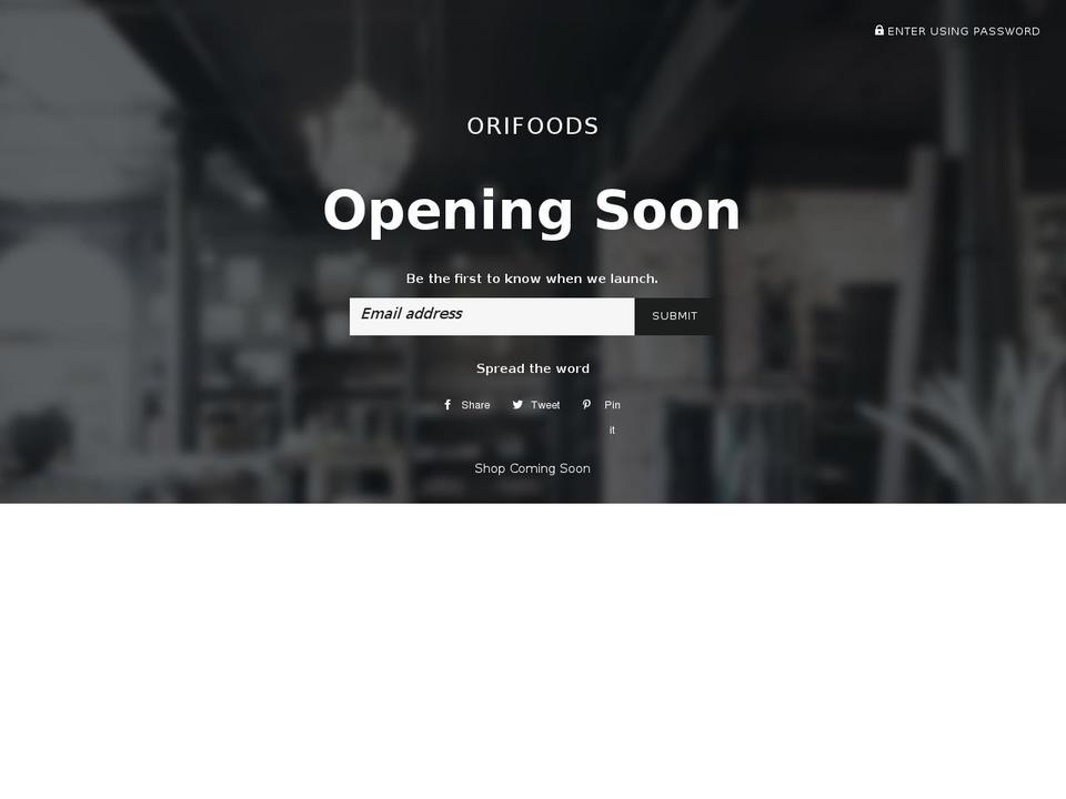 orifoods.com shopify website screenshot
