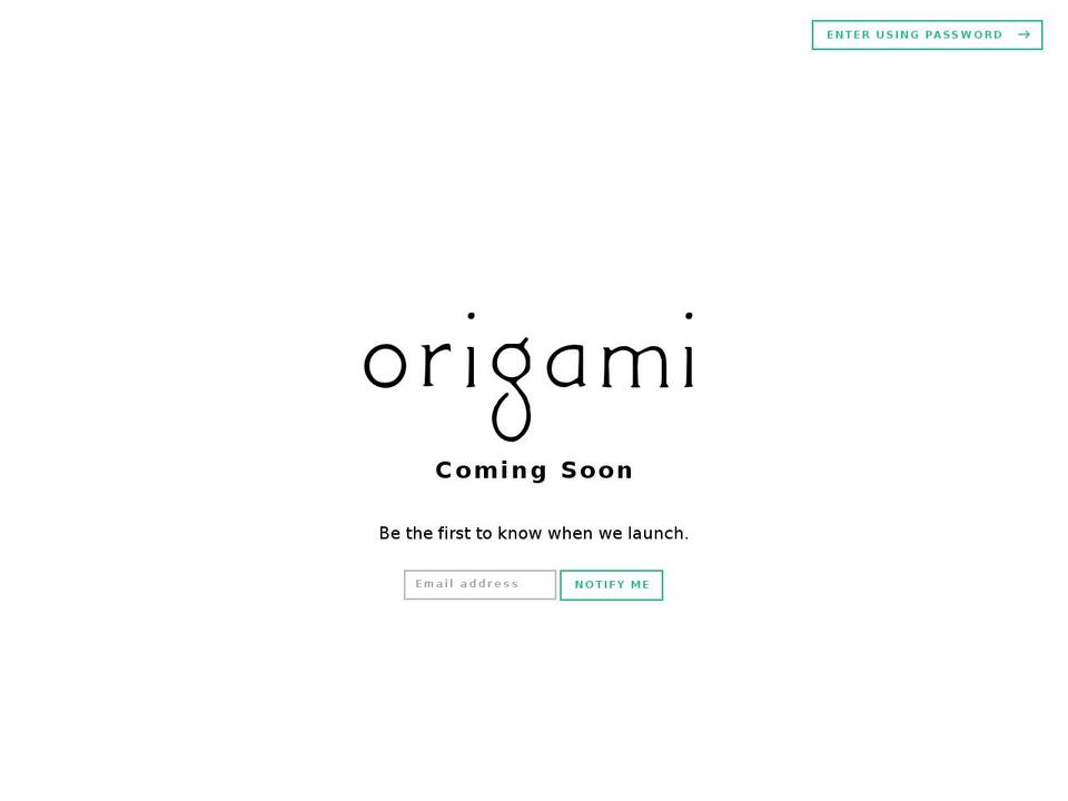 origamicollection.com — Shopify storefront screenshot