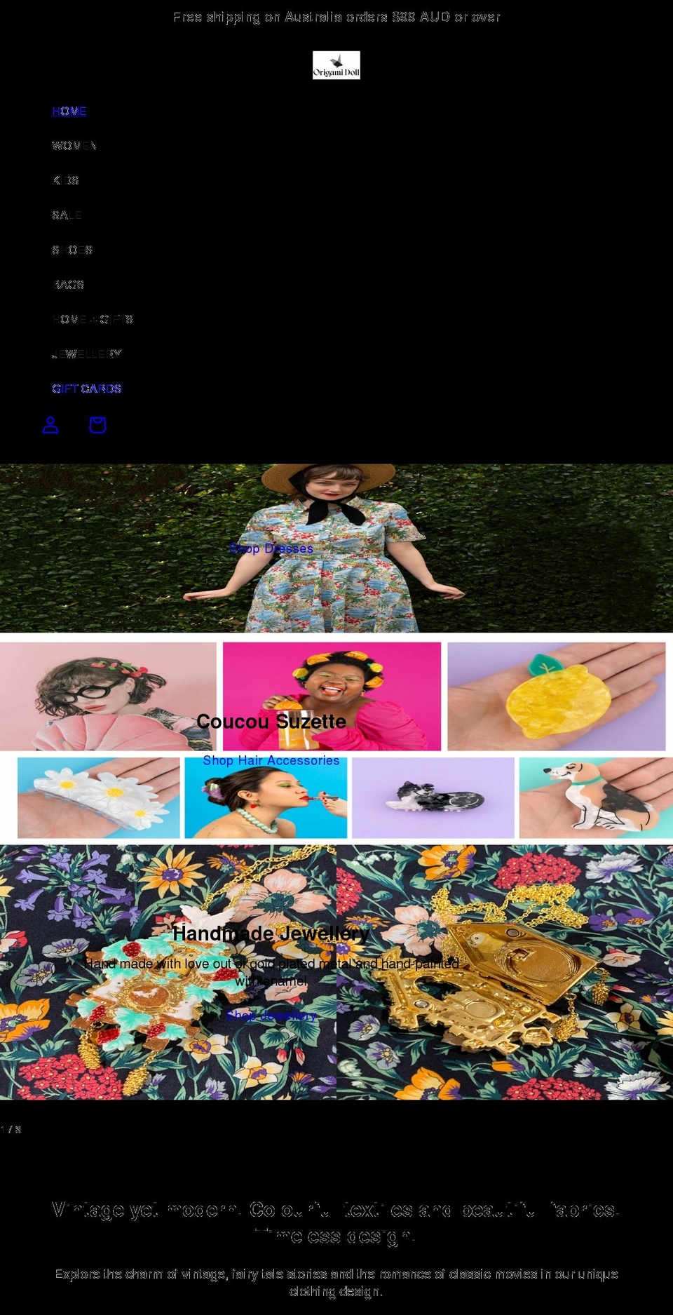 origamidoll.com.au shopify website screenshot