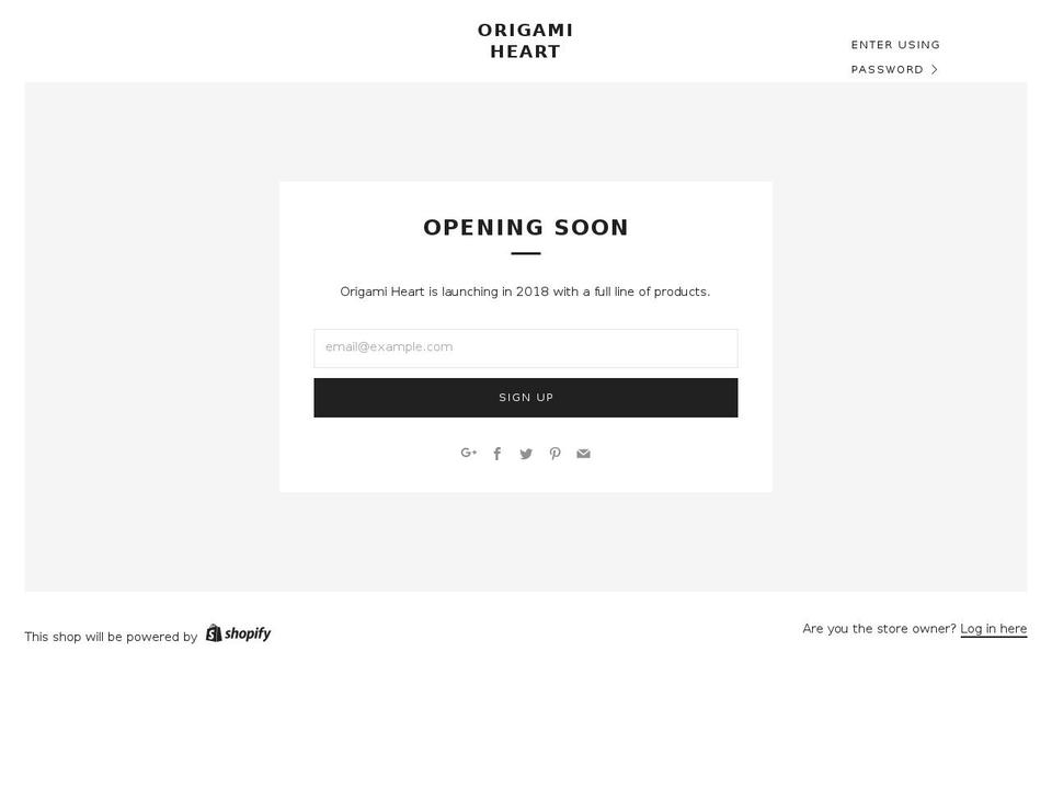 origamiheartclothing.com — Shopify storefront screenshot