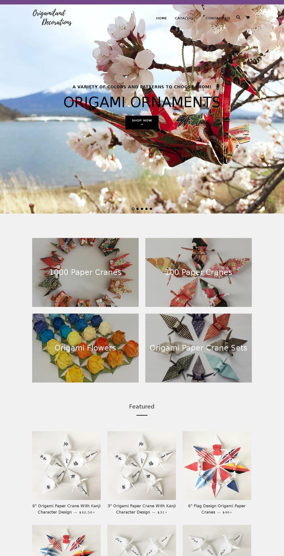 origamilanddeco.com — Shopify storefront screenshot