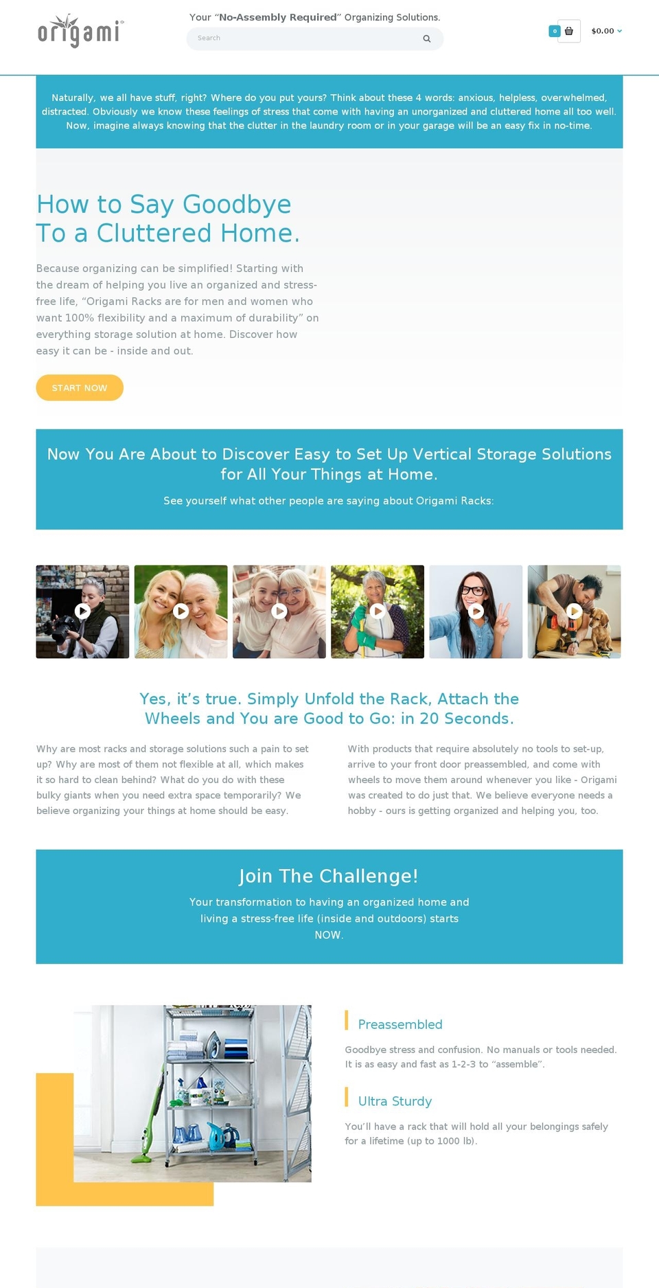 Fastor OrigamiRack Shopify theme site example origamishelves.com