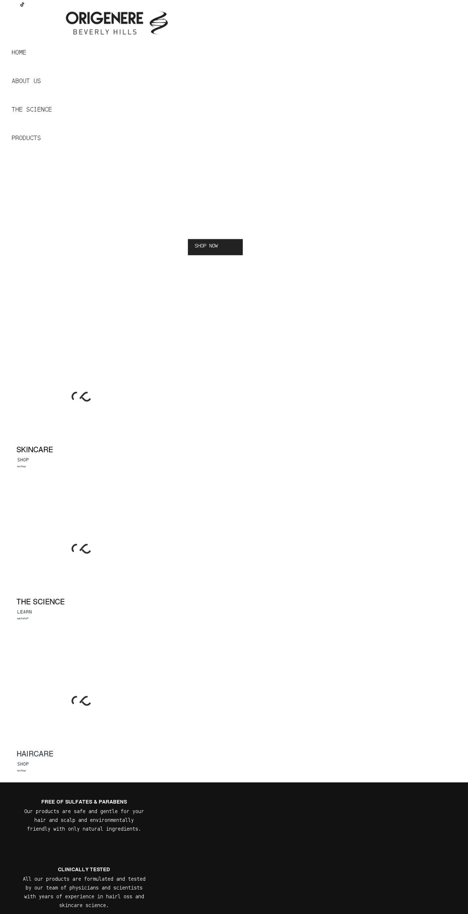 origenere.com shopify website screenshot