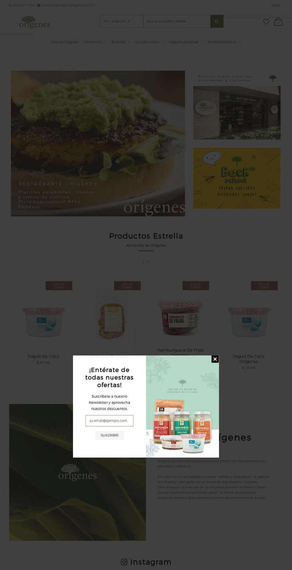 qs-03 Shopify theme site example origenesorganicos.com