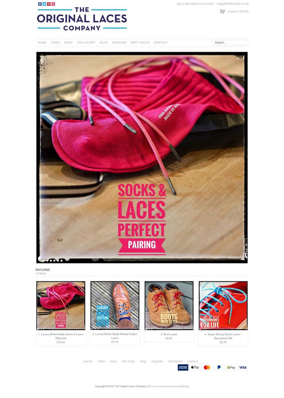 original-laces.com — Shopify storefront screenshot