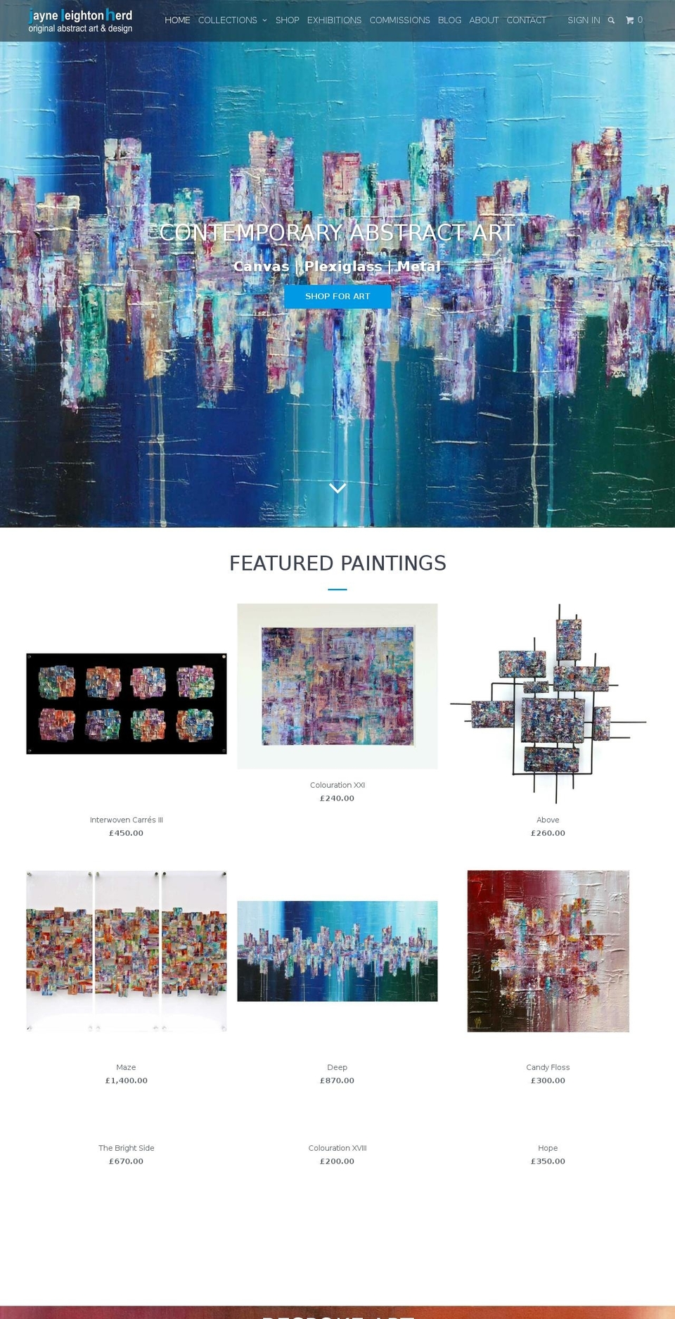 originalabstractpainting.com shopify website screenshot