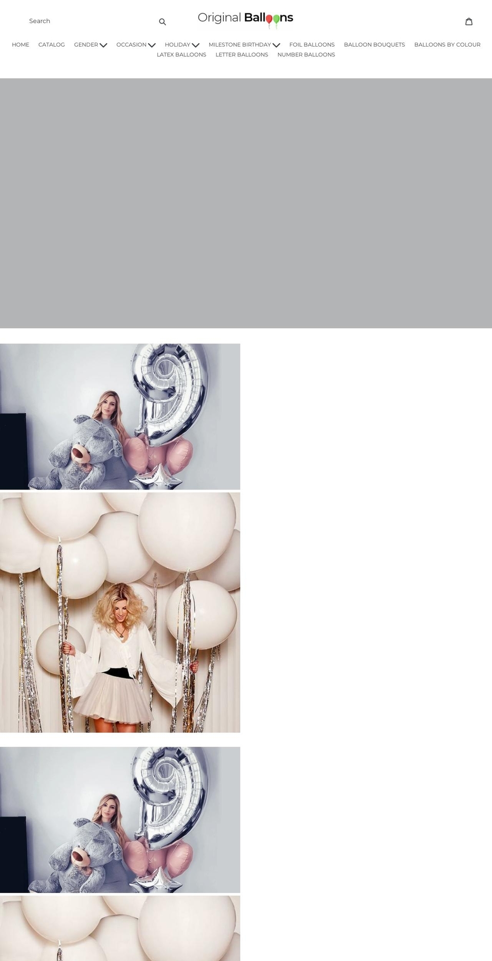 originalballoons.com shopify website screenshot