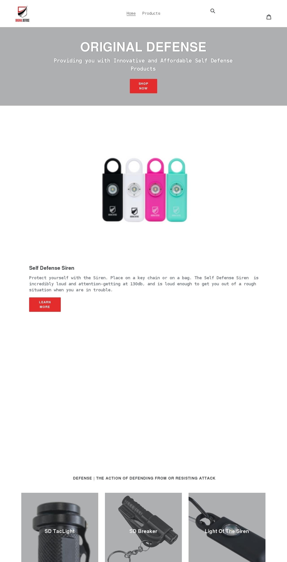 originaldefense.com shopify website screenshot