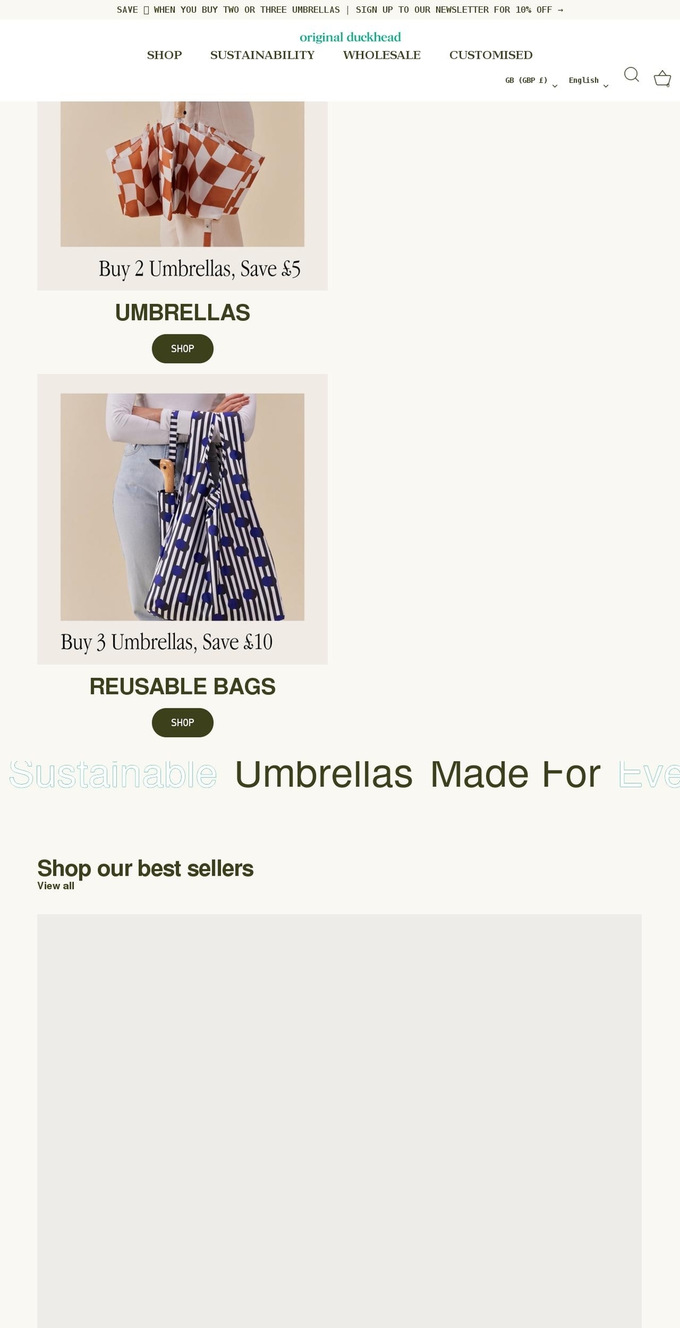 originalduckhead.com shopify website screenshot