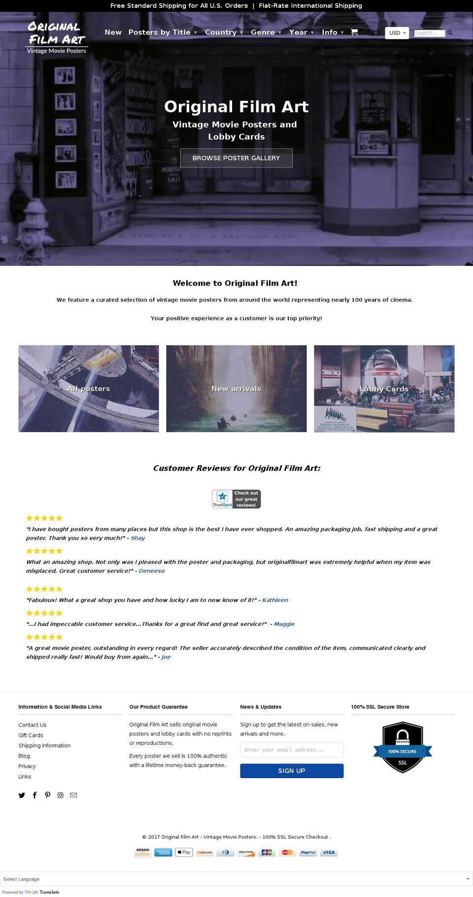 originalfilmart.com shopify website screenshot