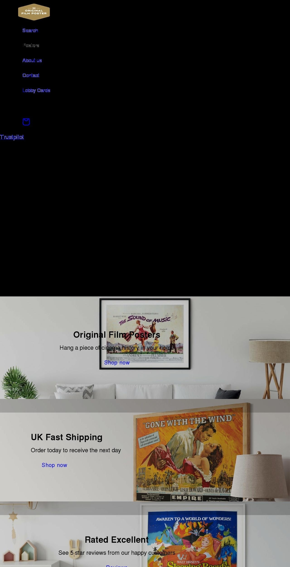 originalfilmposter.co.uk shopify website screenshot