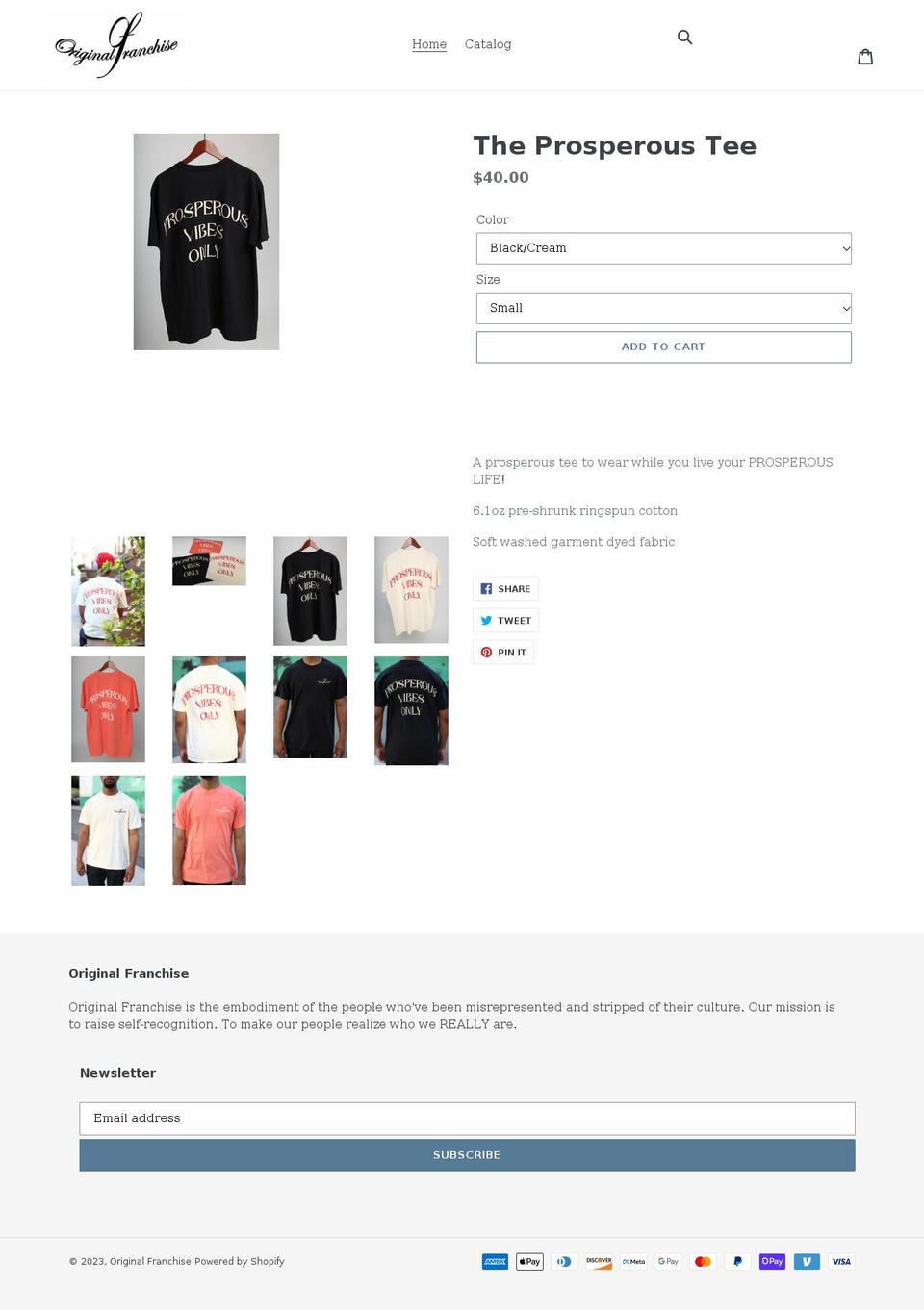 originalfranchise.com shopify website screenshot