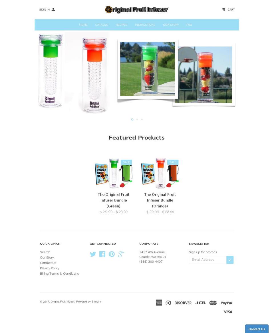 originalfruitinfuser.com shopify website screenshot