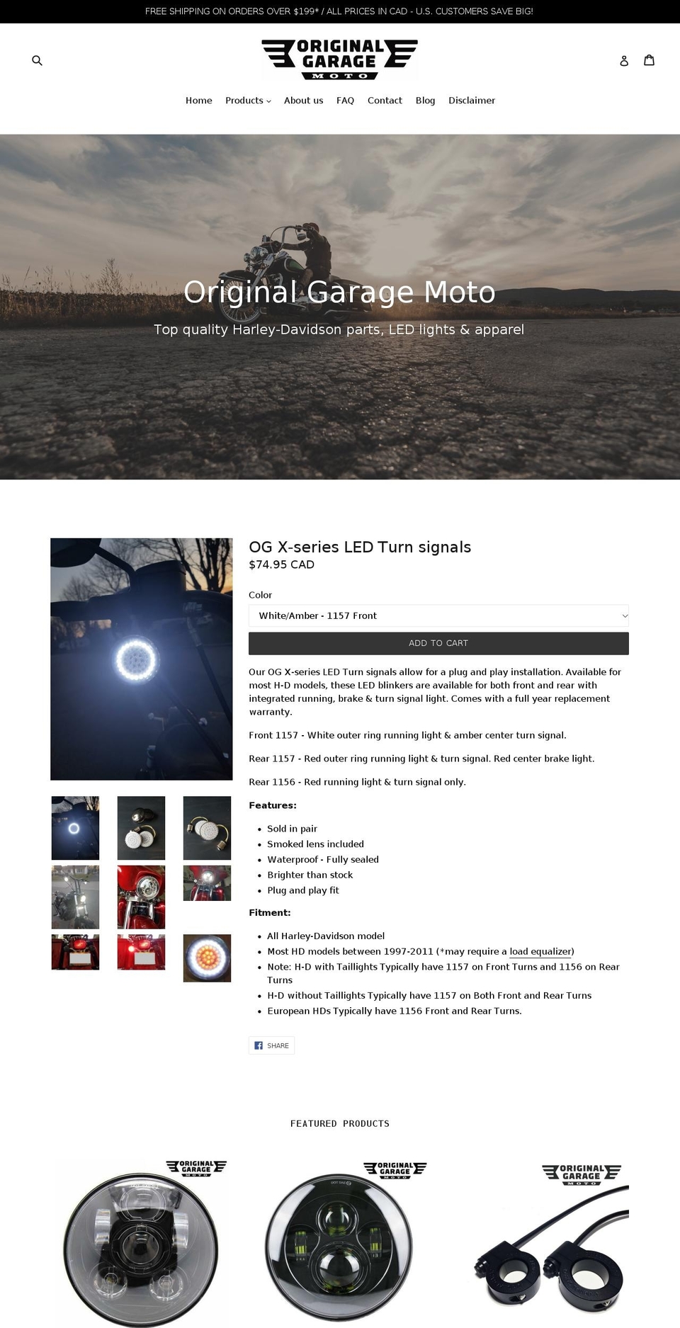 originalgaragemoto.com shopify website screenshot
