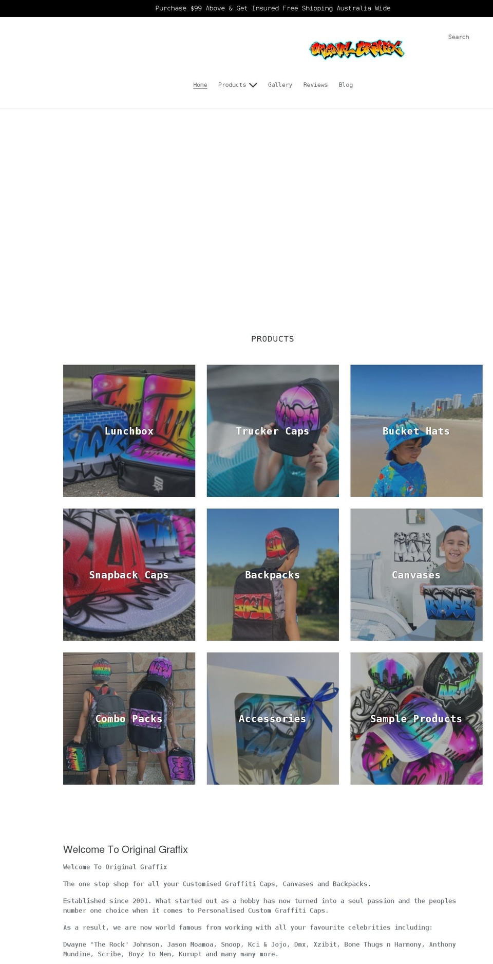 originalgraffix.com.au shopify website screenshot