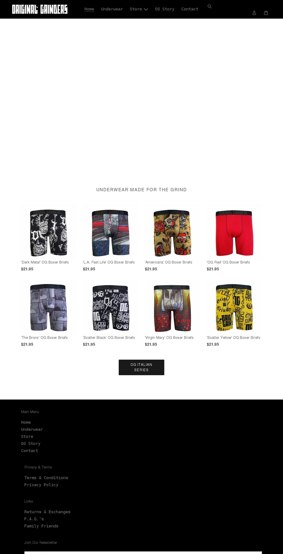 originalgrinders.com shopify website screenshot