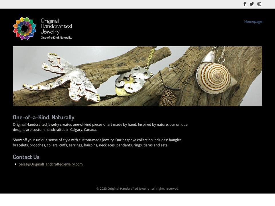 originalhandcraftedjewellery.com — Shopify storefront screenshot