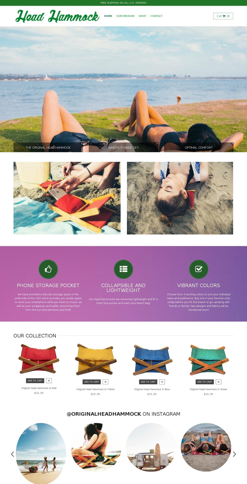 West Backup Final Shopify theme site example originalheadhammock.com