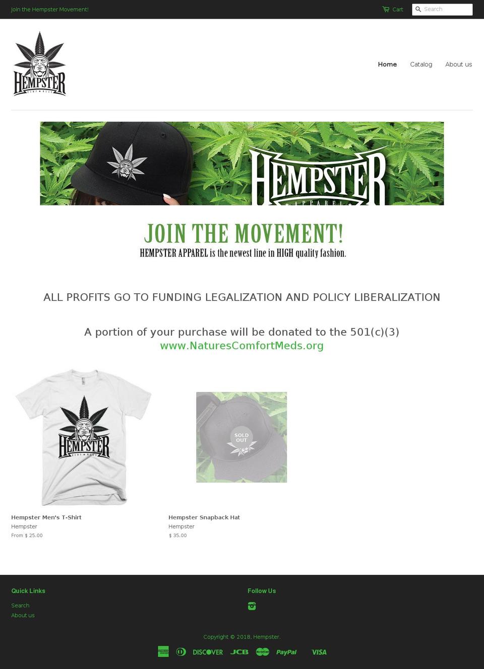 originalhempster.com — Shopify storefront screenshot