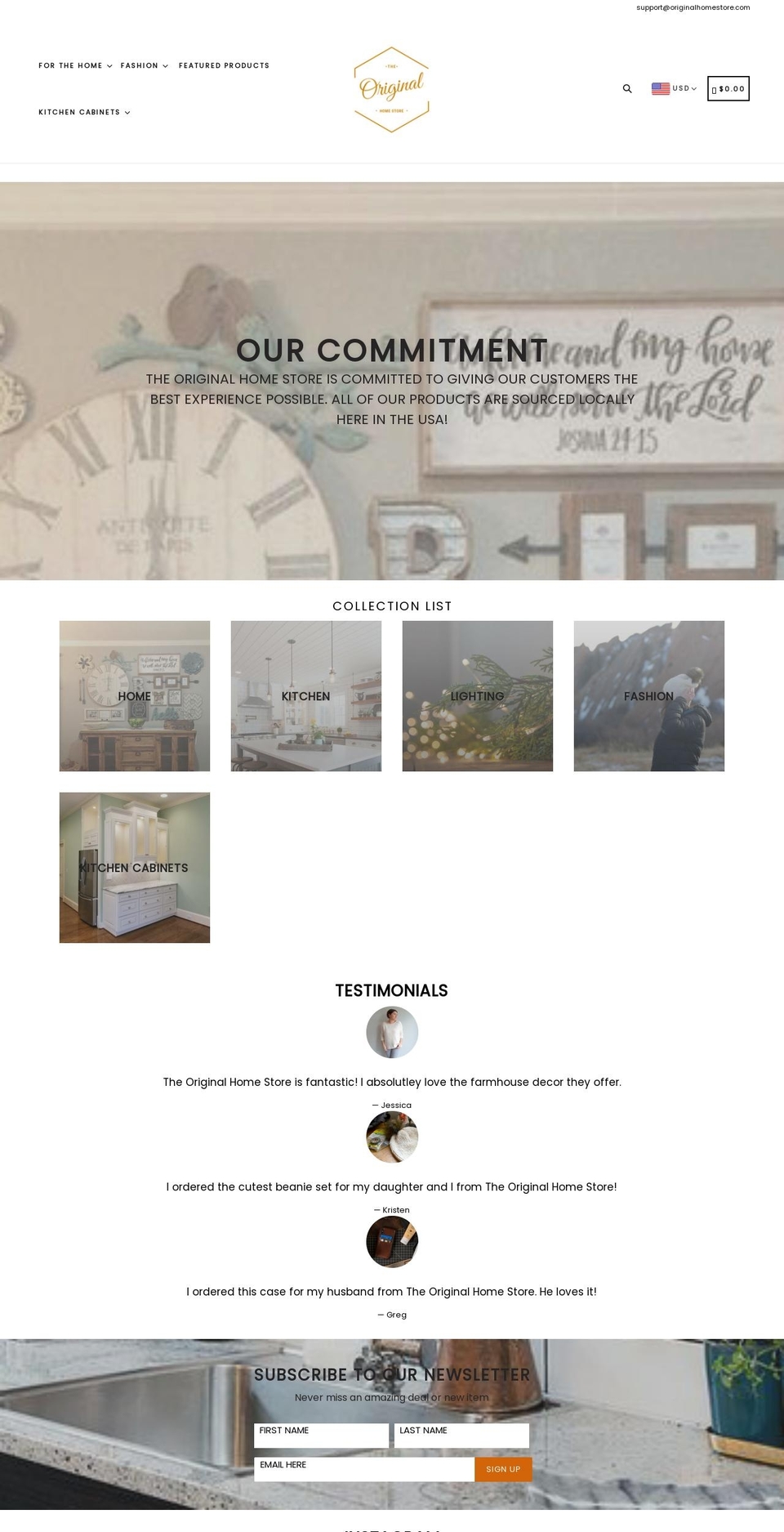 originalhomestore.com shopify website screenshot