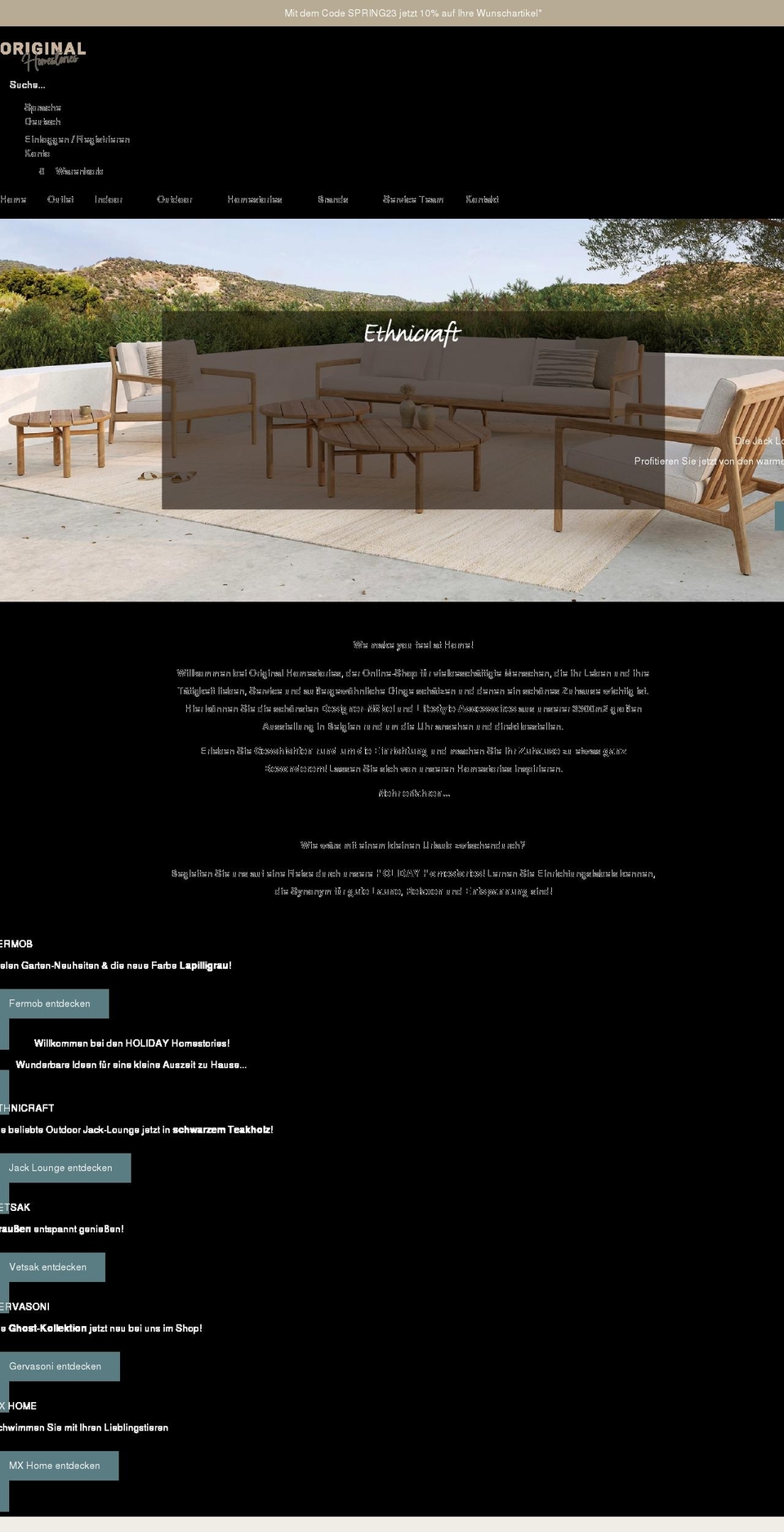 originalhomestories.com shopify website screenshot