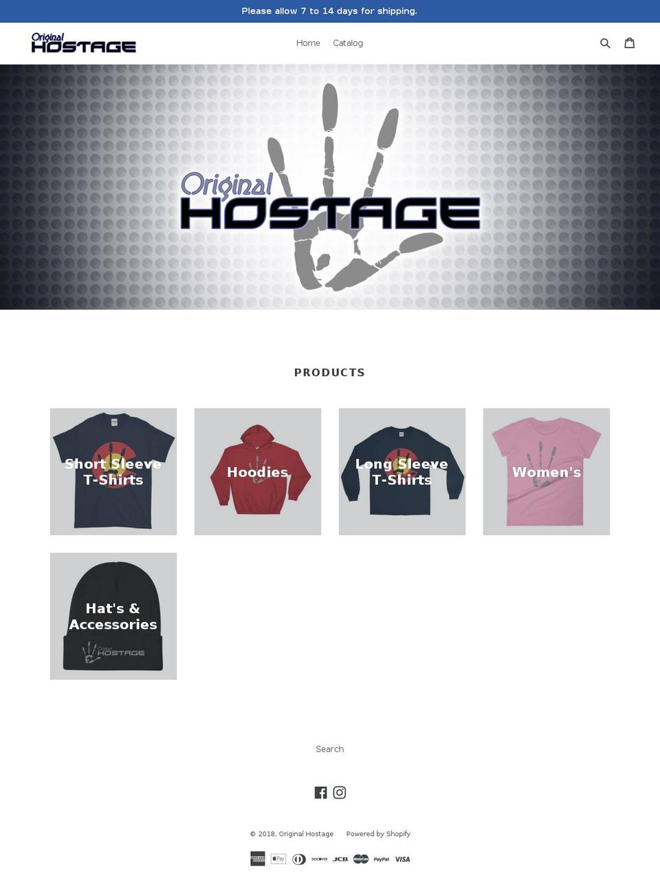 originalhostage.com — Shopify storefront screenshot