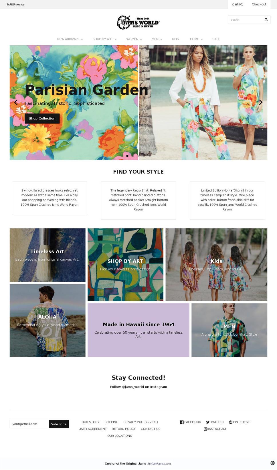 originaljamssurfshop.com — Shopify storefront screenshot
