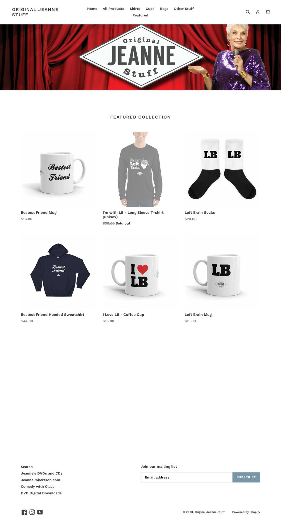originaljeannestuff.com — Shopify storefront screenshot