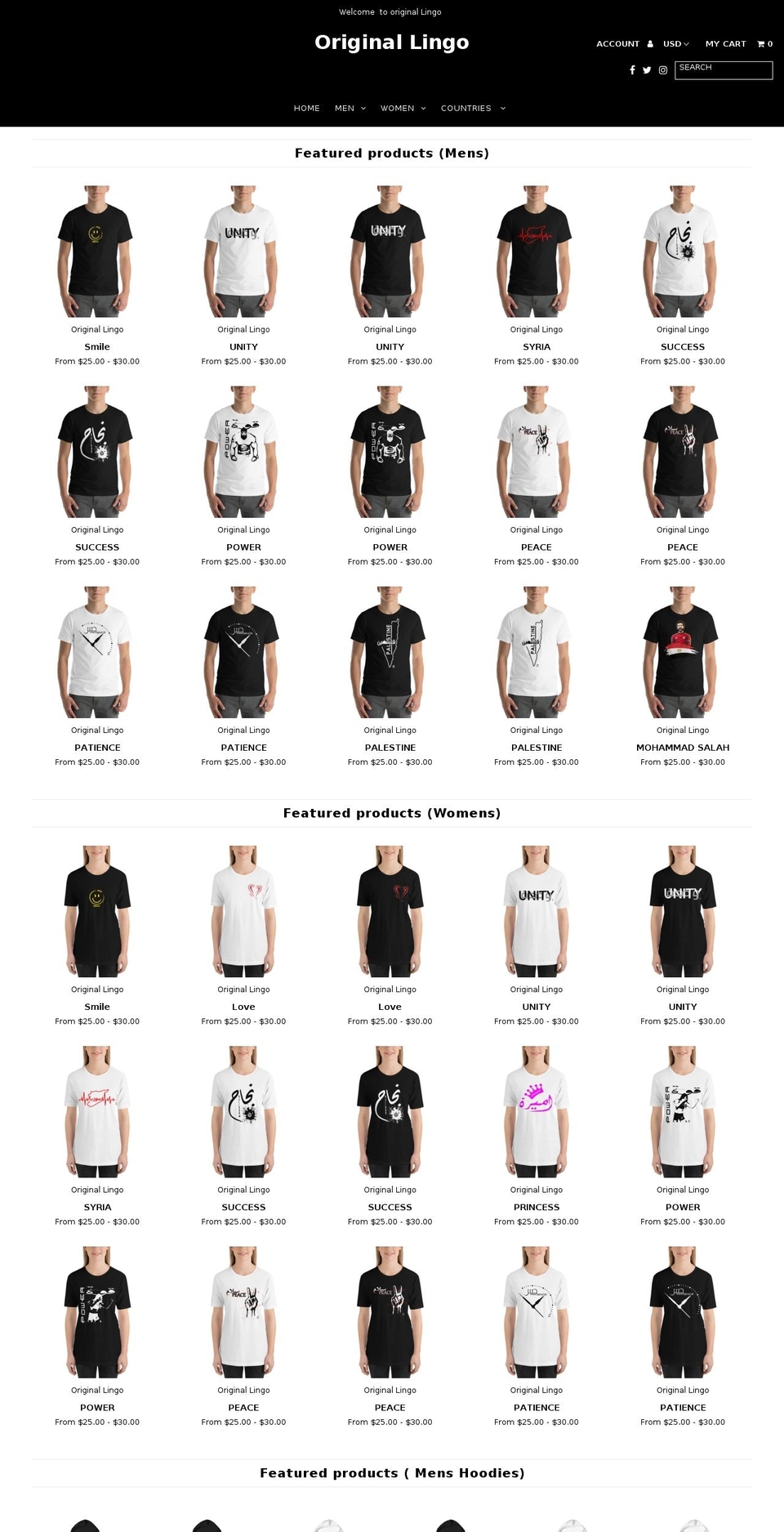 originallingo.com — Shopify storefront screenshot