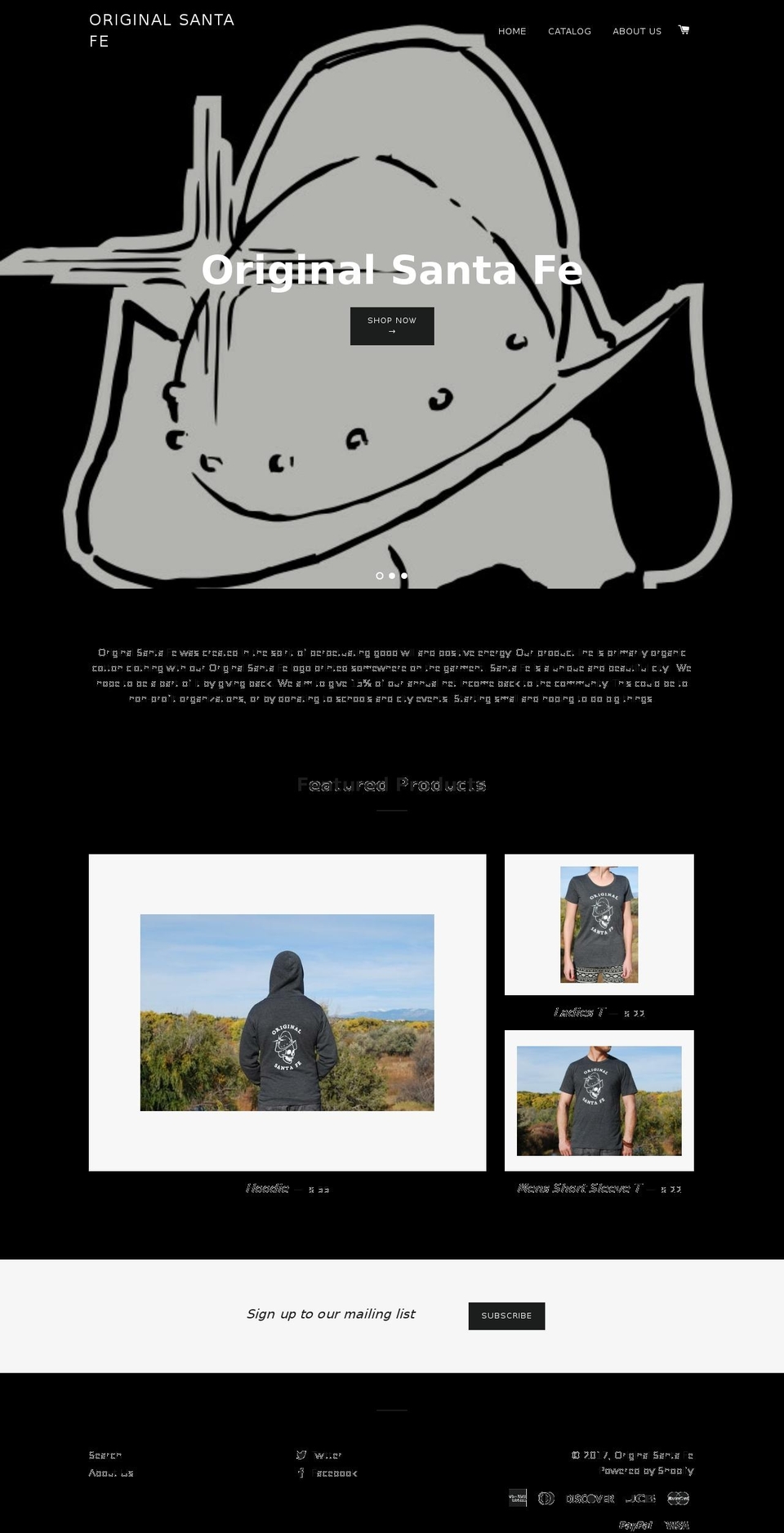 originalsantafe.com shopify website screenshot