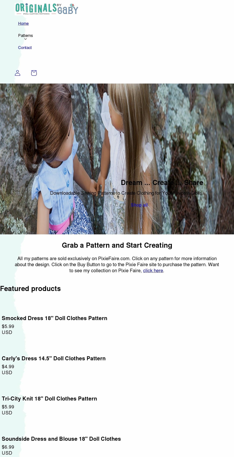 originalsbygaby.com shopify website screenshot