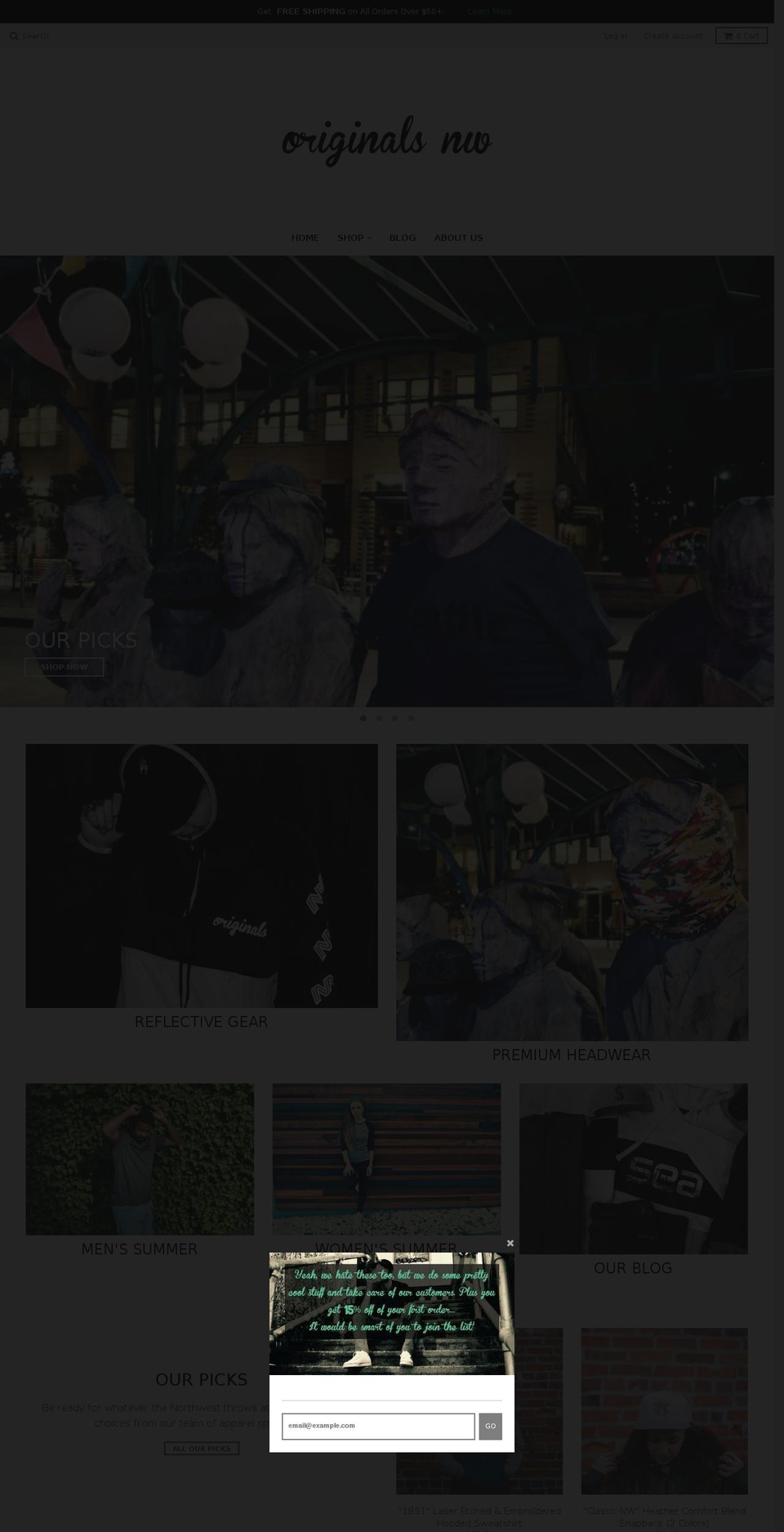originalsnw.com — Shopify storefront screenshot