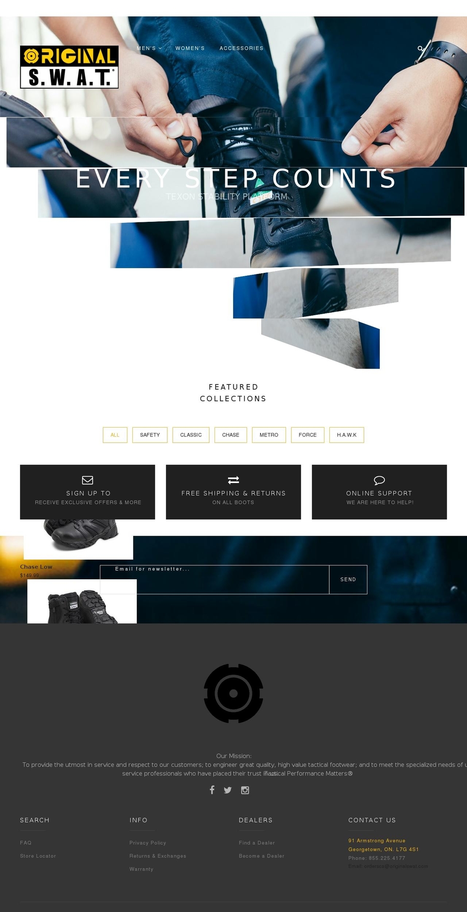 originalswat.ca shopify website screenshot