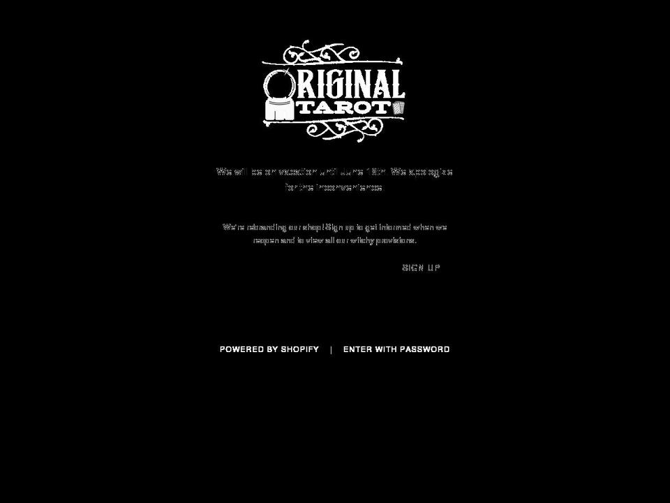 originaltarot.com shopify website screenshot