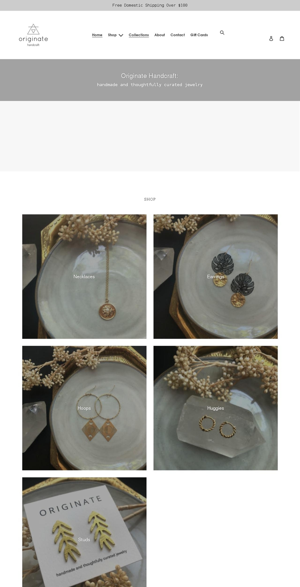 originatehandcraft.com shopify website screenshot