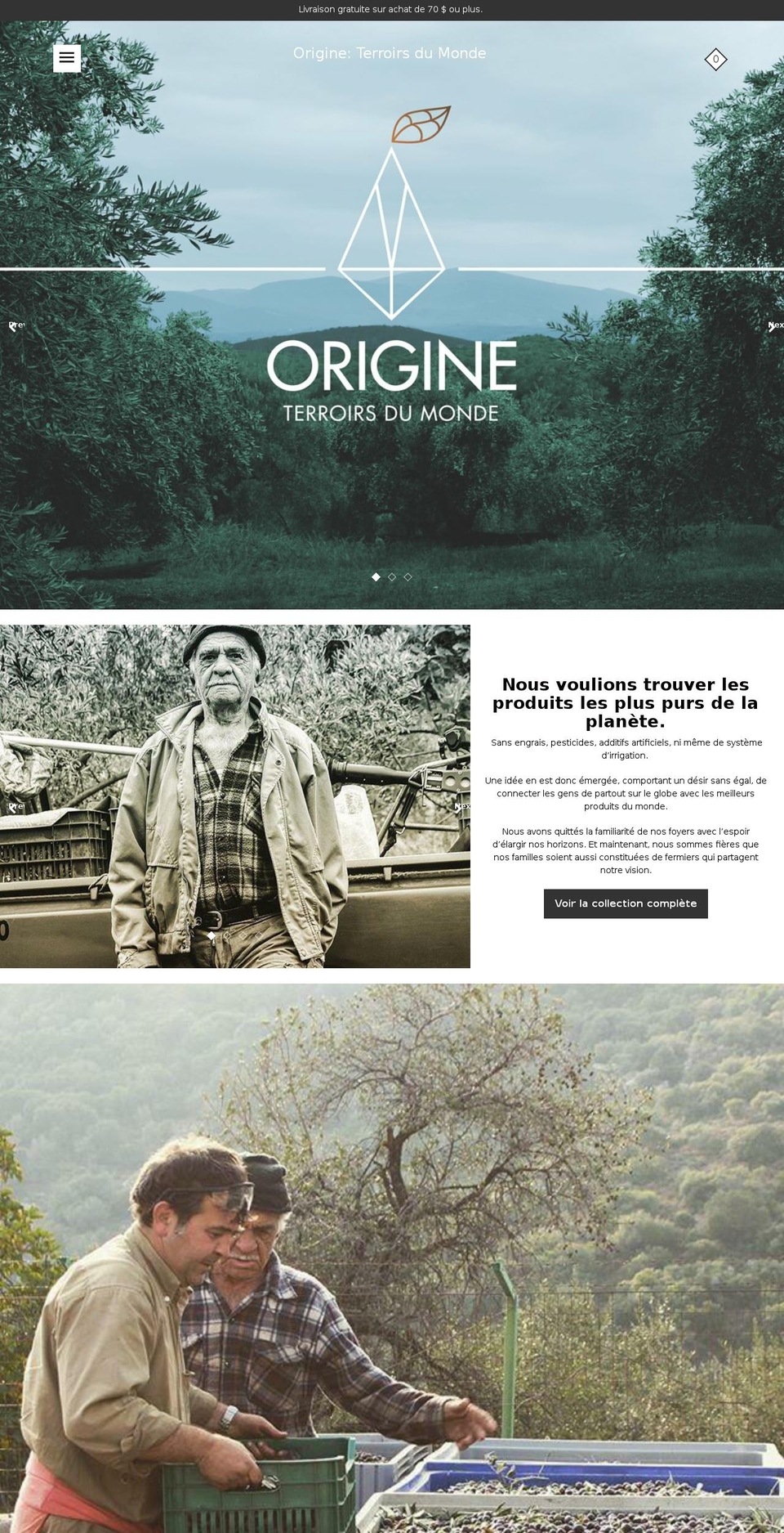 originetm.com — Shopify storefront screenshot