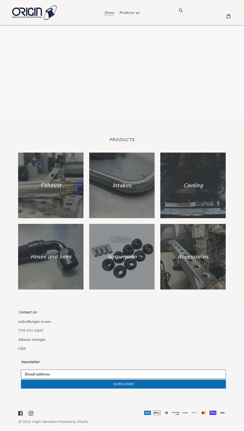 originfabrication.com shopify website screenshot
