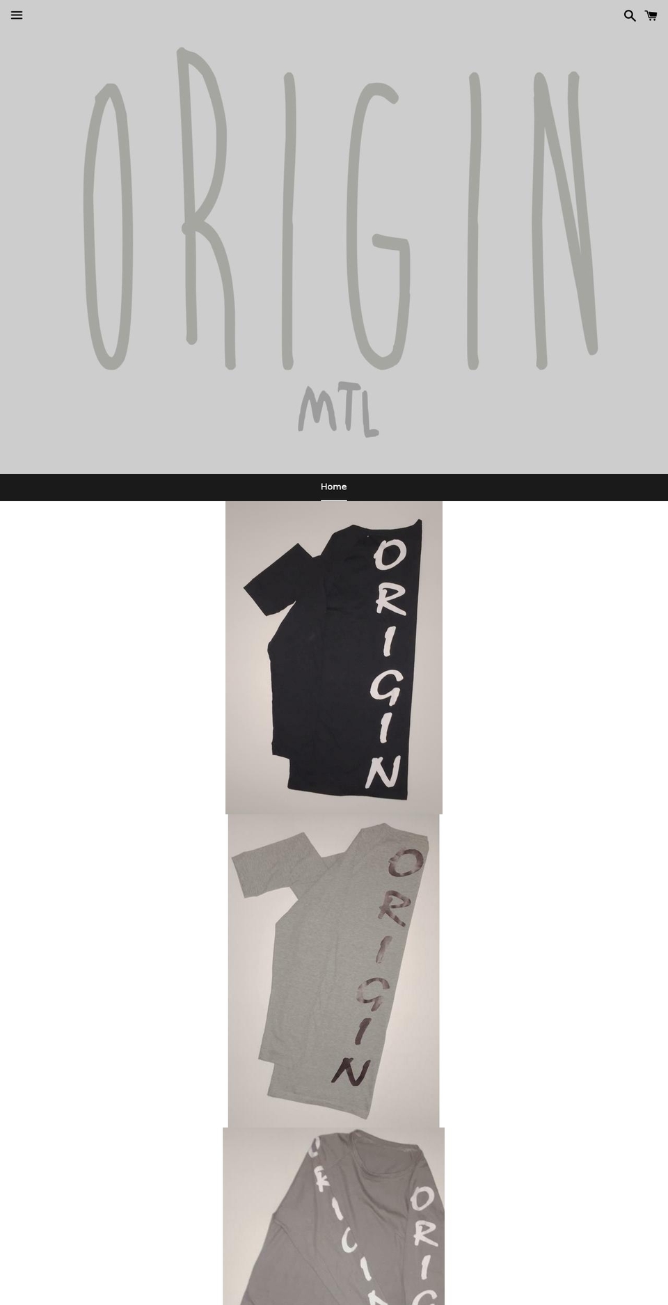 originmtlwear.com shopify website screenshot