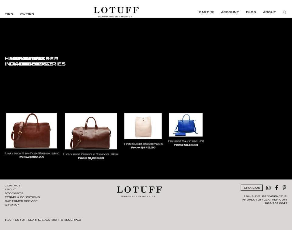 originsleather.com shopify website screenshot