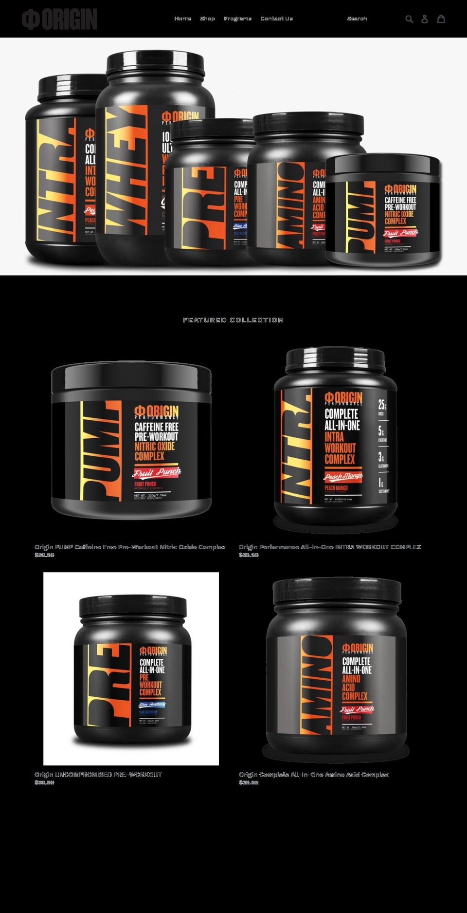 originsupps.com shopify website screenshot