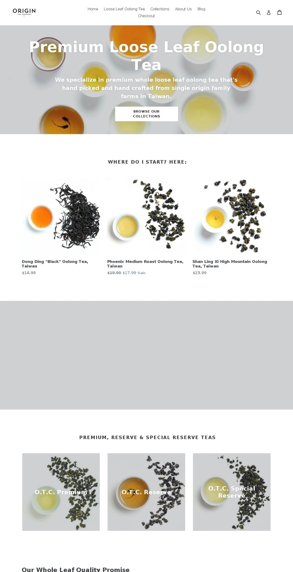 originteacompany.com shopify website screenshot