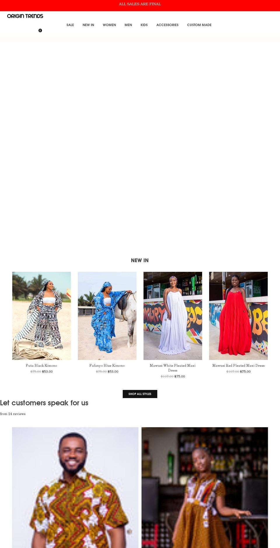 origintrendsshop.com — Shopify storefront screenshot