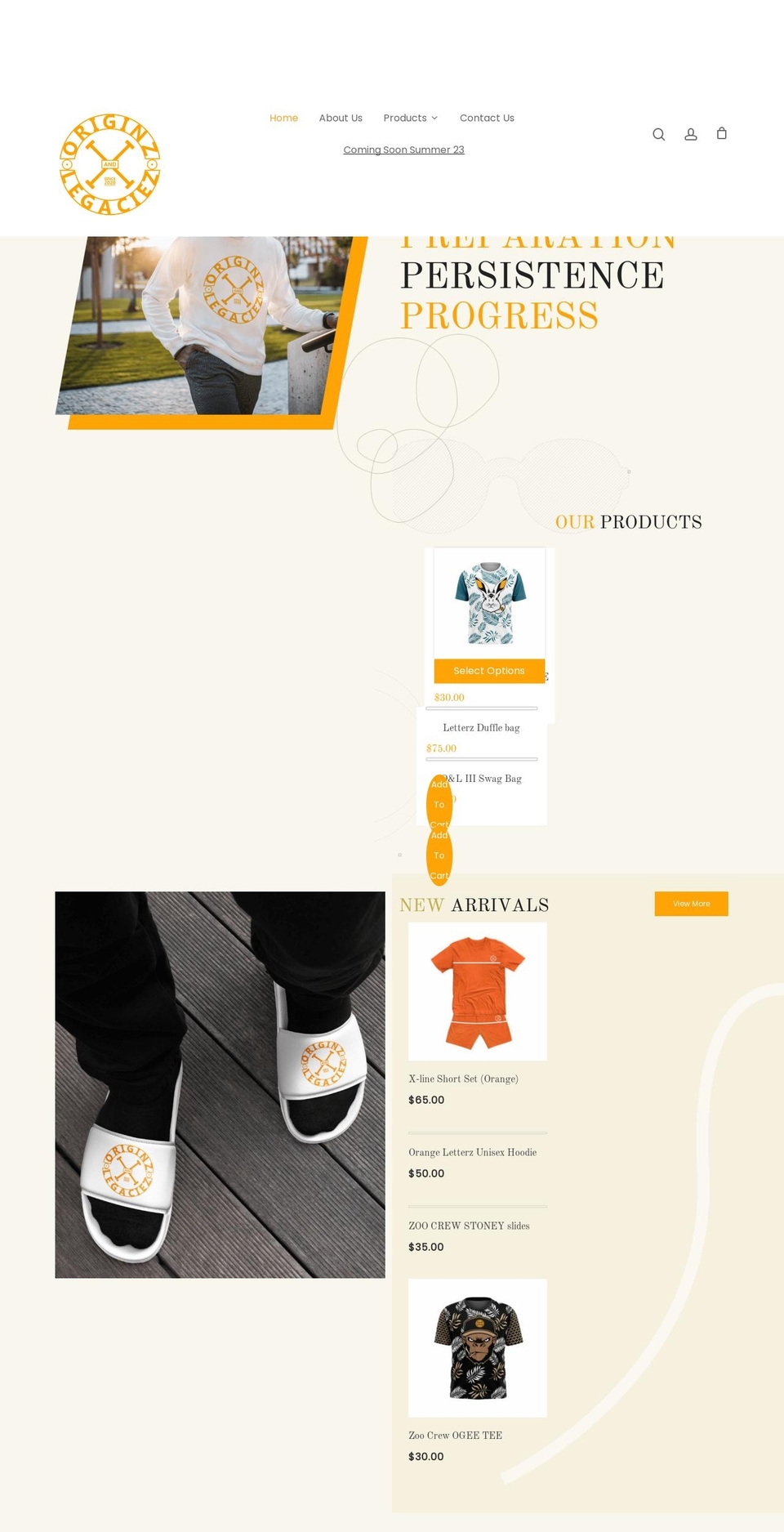 originzandlegaciez.com shopify website screenshot