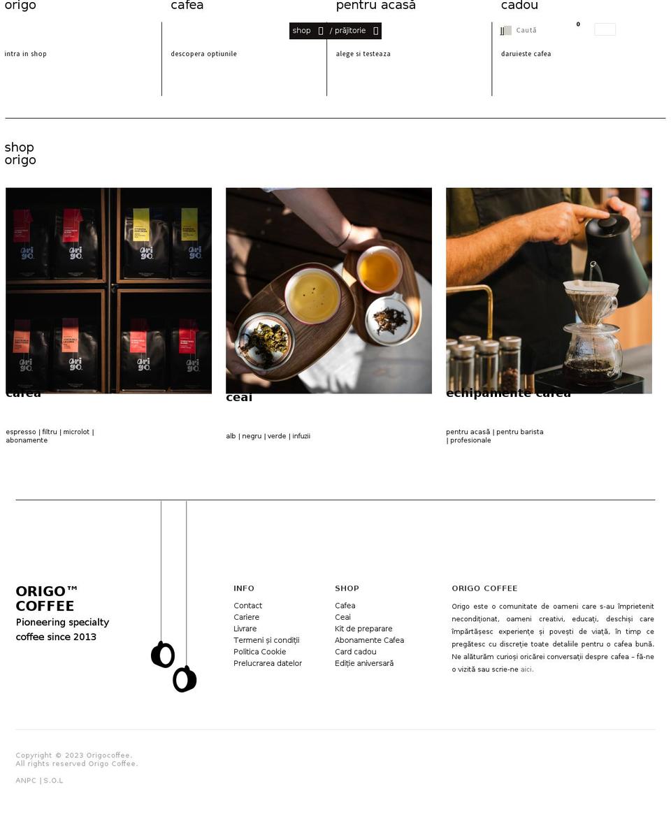 origocoffee.myshopify.com shopify website screenshot