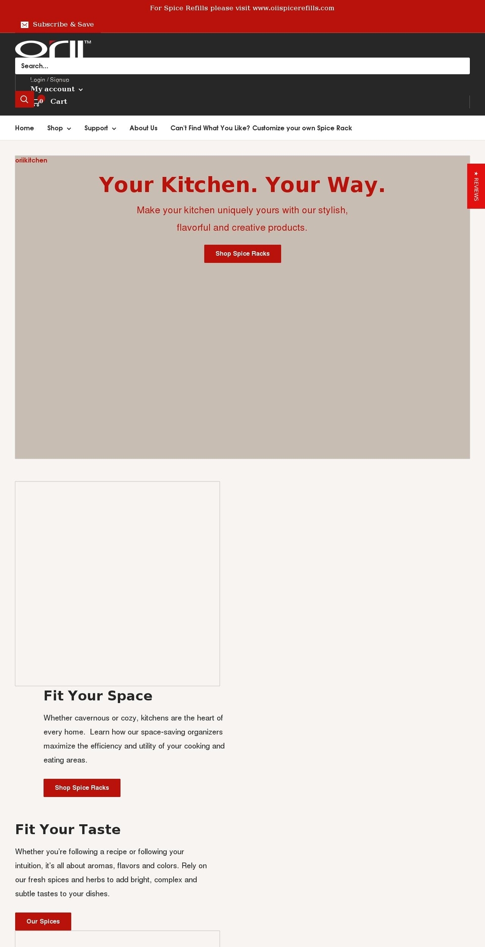 oriikitchen.com shopify website screenshot