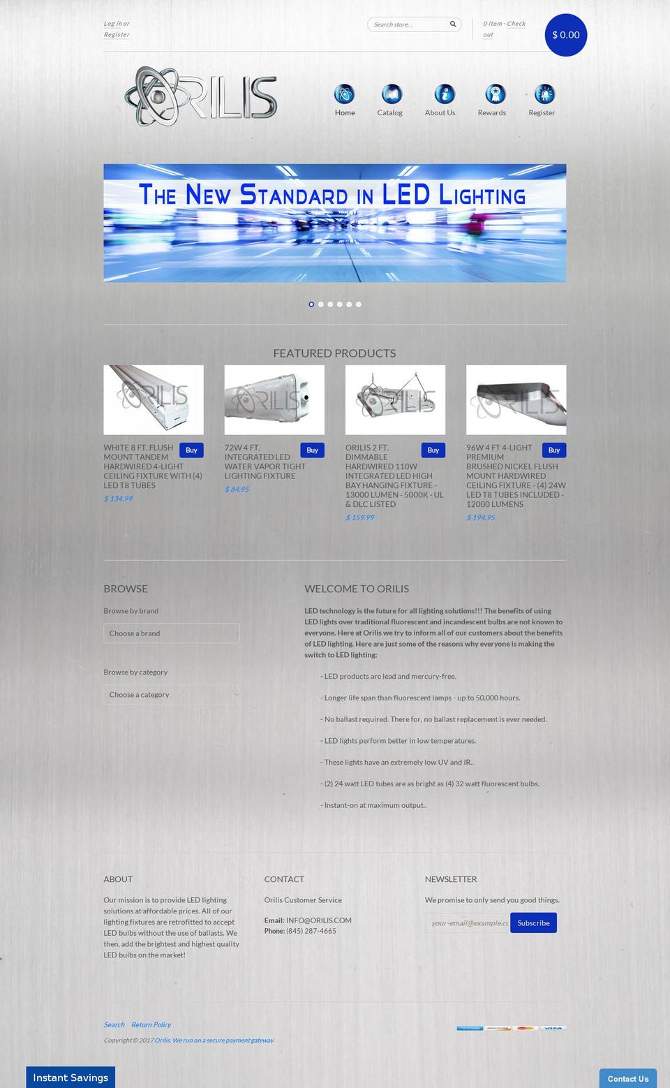 orilis.com shopify website screenshot