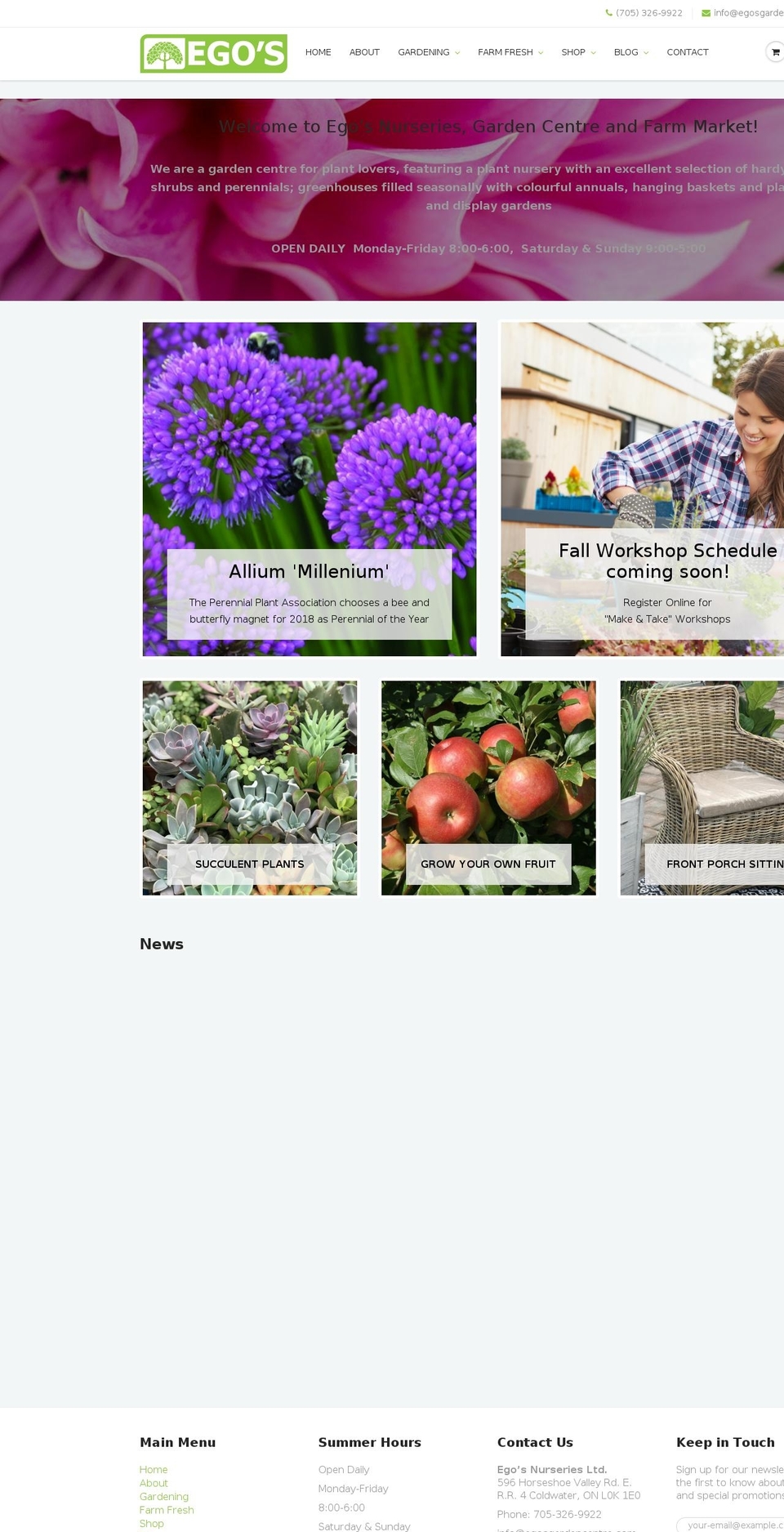 orilliagardencentre.com — Shopify storefront screenshot