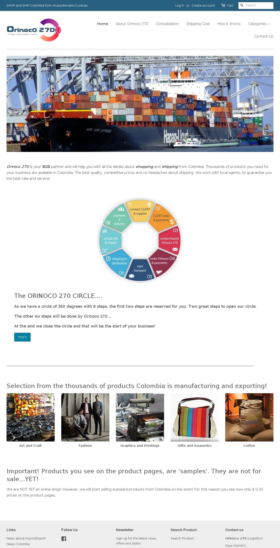 orinoco270.com — Shopify storefront screenshot