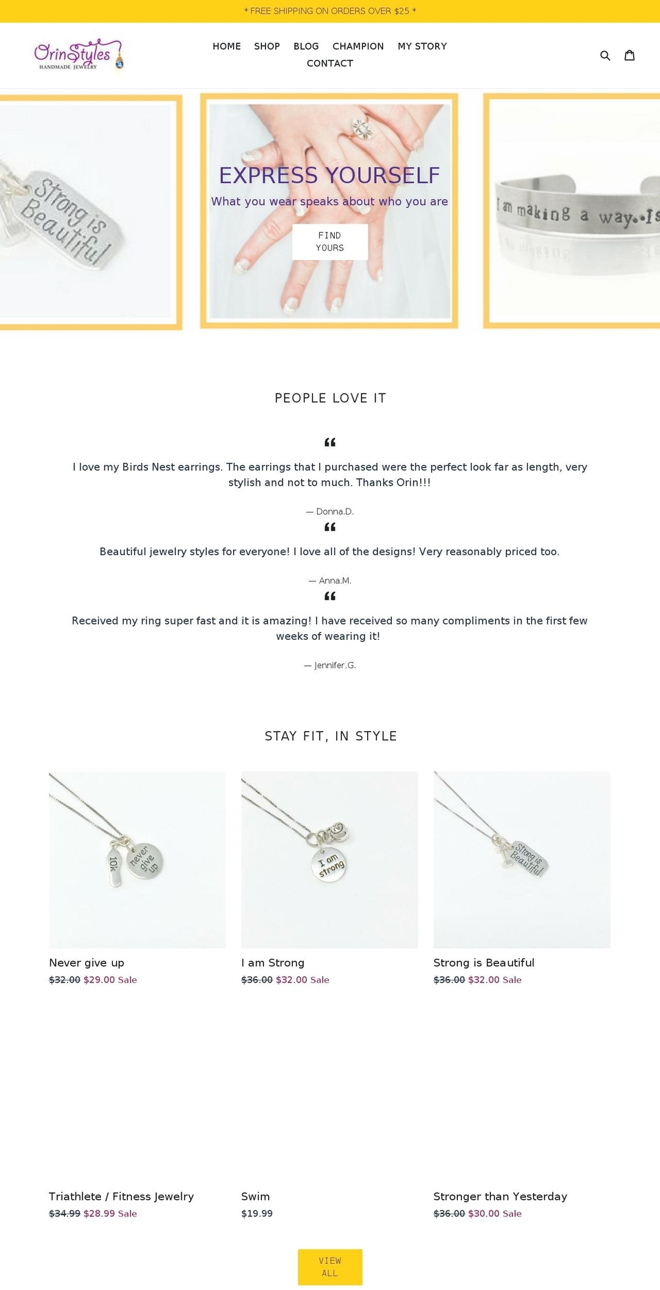 orinstyles.com shopify website screenshot