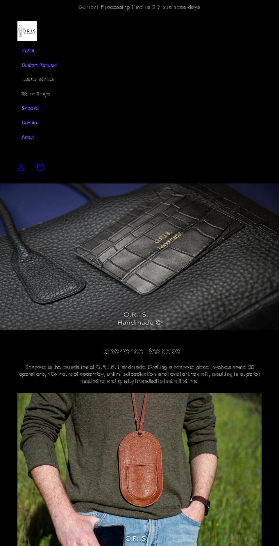 orishandmade.com shopify website screenshot